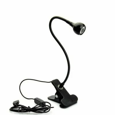 Adjustable LED Desk Lamp Holder USB Headboard Light with Clip and On/off Switch
