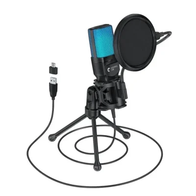 YANMAI SF-777R Computer Gaming Mic USB Condenser Desktop Mic with RGB Light